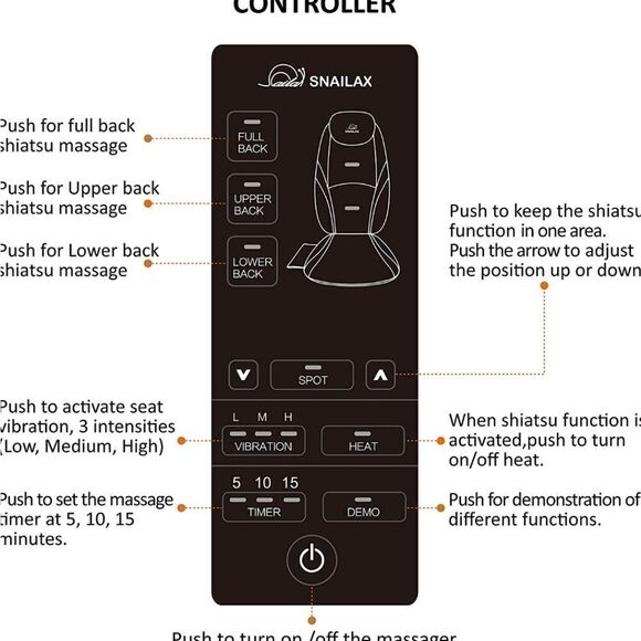 New Snailax Shiatsu Massage Cushion with Heat - Picture 9 of 14